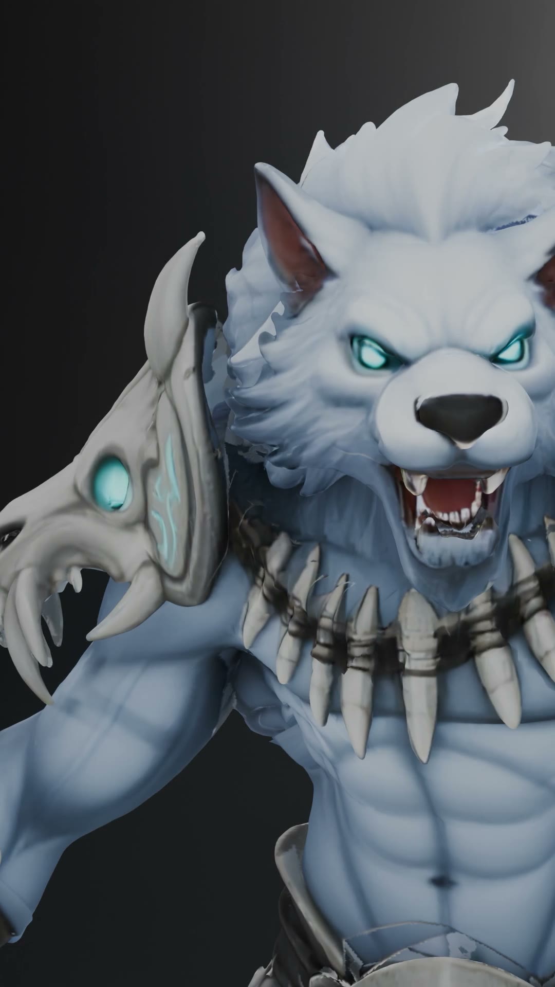 Buz kurdu karakterinin Blender render'ı
